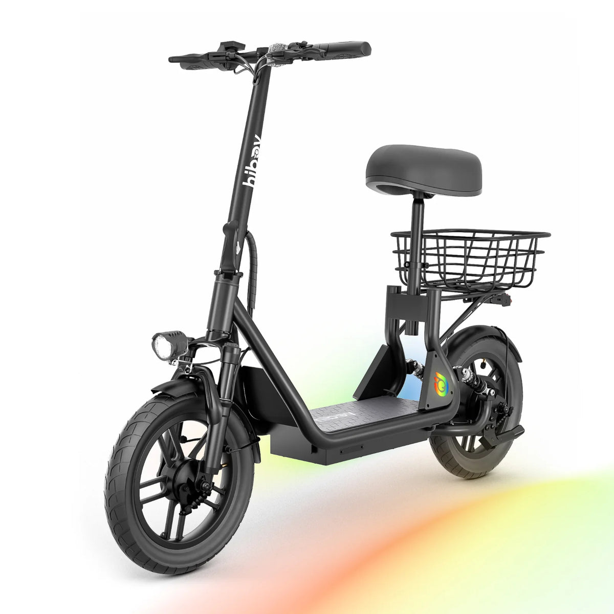 Hiboy Q2 Electric Scooter with Seat for Adults, 500W Peak Motor, 20MPH, 22 Miles Range, Foldable, Dual Suspension, Front & Rear Drum Brakes, Commuter