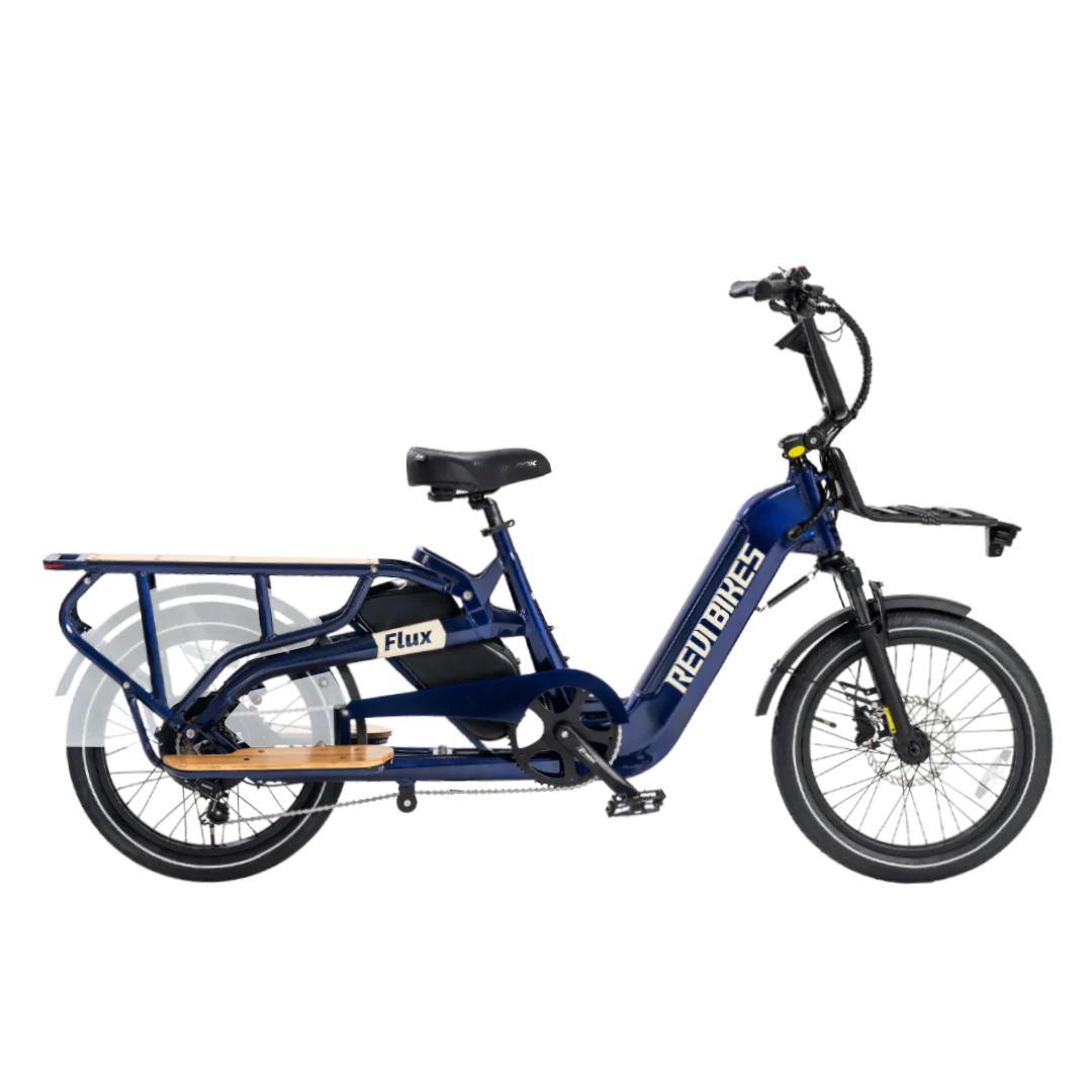 flux electric bicycle Revibikes Cargo Bike Family Longtail Utility Ebike Dual Battry Grey / Battery 15ah Leather with Mechanical Spring Chain Pure Electric Flux Electric Bike