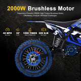 MotoTec Pro 60V/15.6Ah 2000W Off-Road Electric Dirt Bike (HP115E)