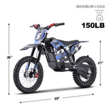 MotoTec Pro 60V/15.6Ah 2000W Off-Road Electric Dirt Bike (HP115E)