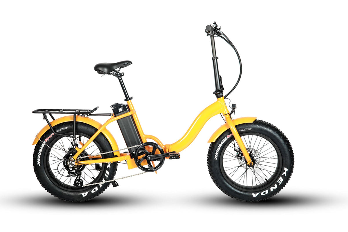 fat tire folding electric bicycle TotGuard Pioneer All Terrain Bike Orange and always ready for the next adventure NARRAK Fat Tire Folding Electric