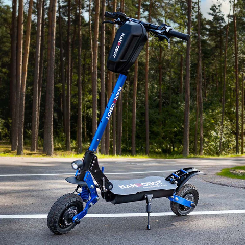 Nanrobot D4+ 3.0 electric scooter on road with trees