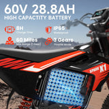 QRONGE X1 Spark M 60V/28.8Ah 4500W Off-Road Electric Dirt Bike