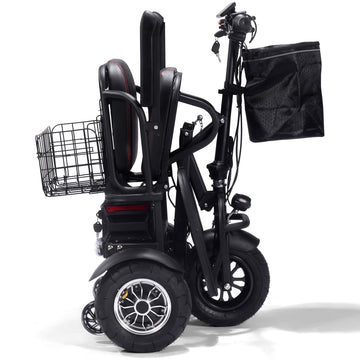 3 wheel bicycle electric motor MotoTec Folding Mobility Electric Trike 48v 1000w Dual Motor Lithium Black