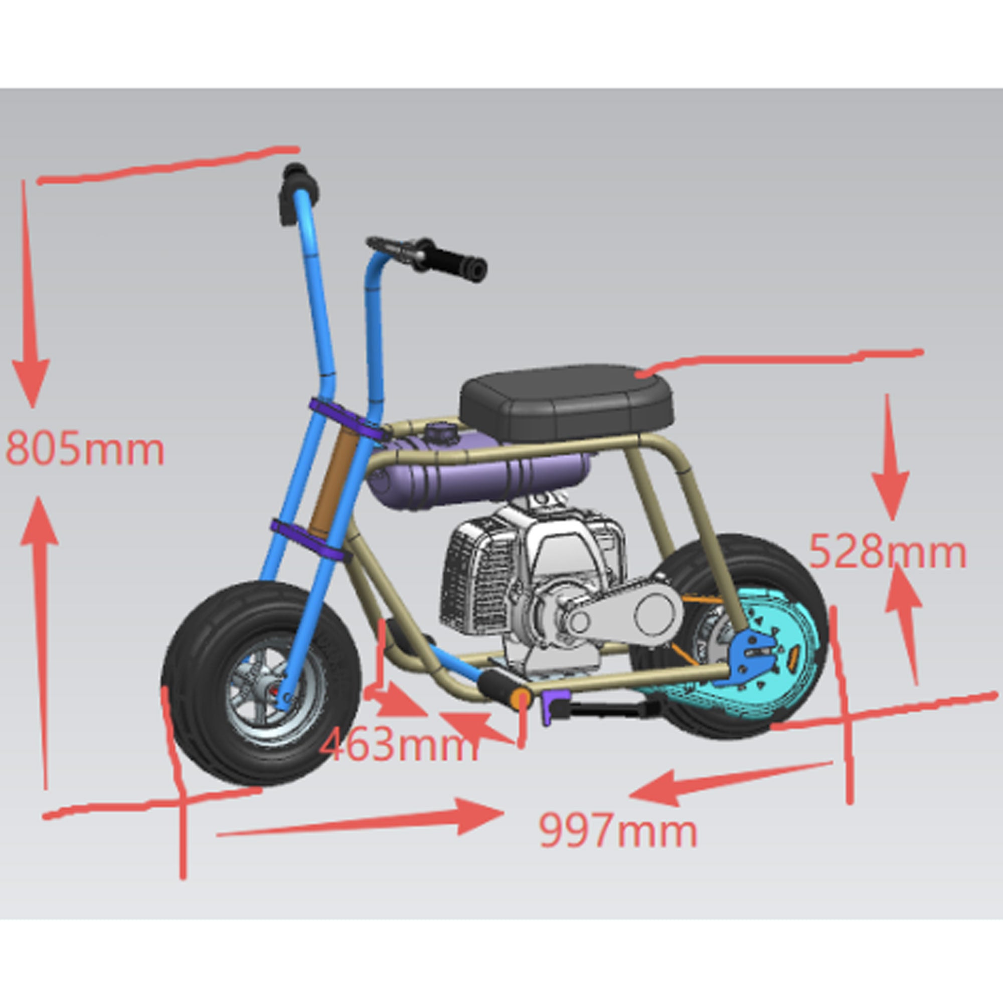 MotoTec Wild Rover 49cc 2-Stroke Kids Gas Mini Bike – Electric