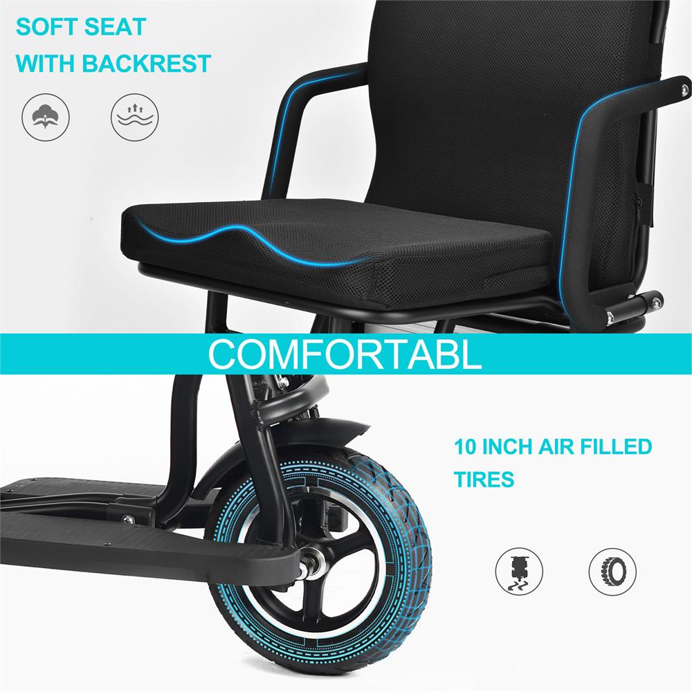 MotoTec Folding Mobility Electric Trike 48V/10Ah 700W – Electric
