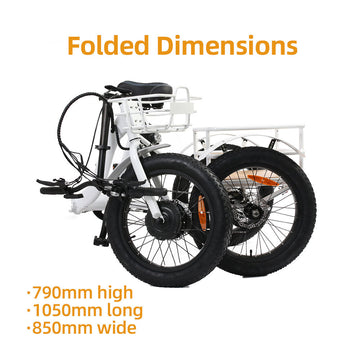 folding electric trike bicycle EUNORAU NEW-TRIKE 48V/12.5Ah 500W Folding Electric Trike – Electric Ride Co